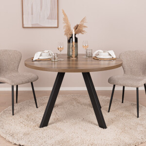 Bendt Uitschuifbare Ronde/Ovale Eettafel 'Lauge' Eikenlook, 120-210 x 75cm