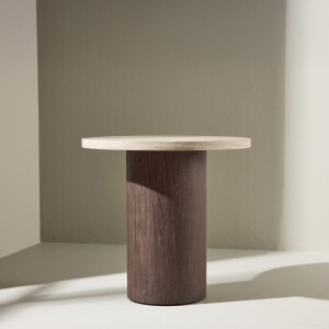 Nohr Ronde Bijzettafel 'Lawanda' Travertinlook, 50cm