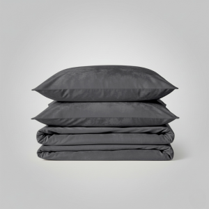 Dekbedovertrek Velvet Uni - Antraciet - Lits-Jumeaux (240x220 Cm) - Antraciet Velvet (Microvezel) - Effen - Zydante - Dekbed-Discounter.nl