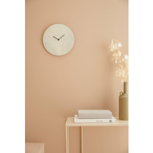 LeGer Home by Lena Gercke Wandklok Marmerbeige rond, ø 30 cm, van acrylglas, geruisloos (1-delig)