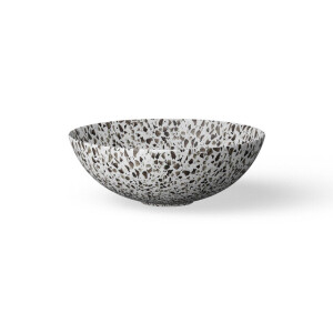 Looox Ceramic terrazzo waskom - 40x15cm - Black wwk40tzw