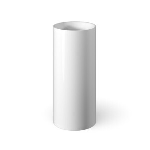 Looox wastafelzuil - 40x40x90cm - rond - vrijstaand - mineraalmarmer wit glans mproundgw