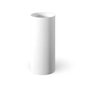 Looox wastafelzuil - 40x40x90cm - rond - vrijstaand - mineraalmarmer wit mat mproundmw