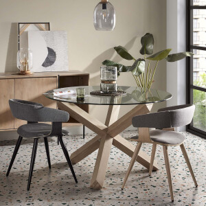 Kave Home Ronde Eettafel 'Lotus' Ø120cm, Glas