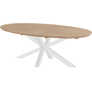 Hartman Ovale Tuintafel 'Stephanie' Teakhout, 240 x 140cm, kleur Naturel/Wit