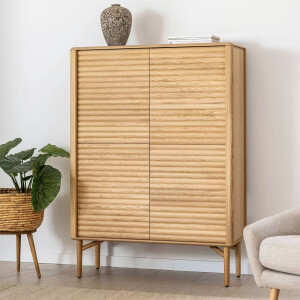 Kave Home Opbergkast 'Lenon' Eikenhout, 144 x 105cm, kleur Naturel