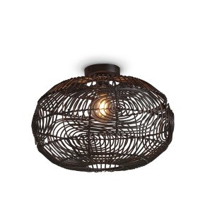 GOOD&MOJO Plafondlamp 'Madeira' Rotan, 48cm, kleur Zwart