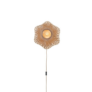 GOOD&MOJO Wandlamp 'Madura' Bamboe, 44cm, kleur Naturel/Bruin