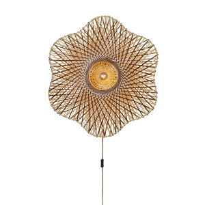 GOOD&MOJO Wandlamp 'Madura' Bamboe, 87cm, kleur Naturel/Bruin