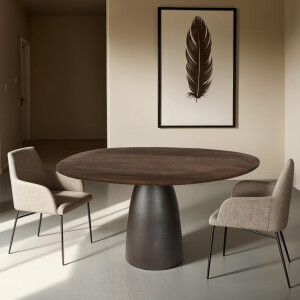 Brix Organische Eettafel 'Marron' Mangohout, 140cm, kleur Espresso