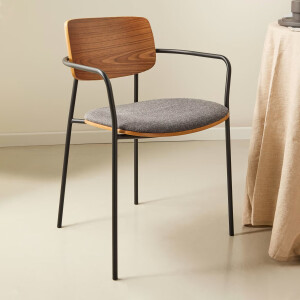 Kave Home Eetkamerstoel 'Maureen' kleur Walnoot