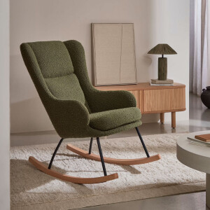 Kave Home Schommelstoel 'Maustin' Bouclé, kleur Groen