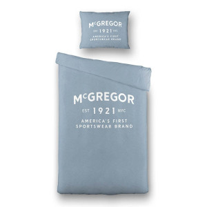 Dekbedovertrek McGregor Boston - Eenpersoons (140x240 cm) - Blauw Katoen - Dessin: Tekst - McGregor - Dekbed-Discounter.nl
