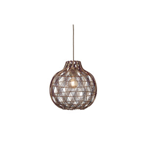GOOD&MOJO Hanglamp 'Mendoza' Bamboe, 35cm, kleur Naturel/Burgundy