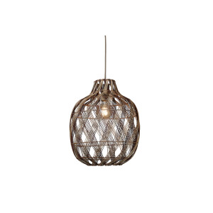 GOOD&MOJO Hanglamp 'Mendoza' Bamboe, 40cm, kleur Naturel/Burgundy