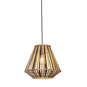 GOOD&MOJO Hanglamp 'Merapi' Diamond, Bamboe, 30cm, kleur Naturel/Zwart