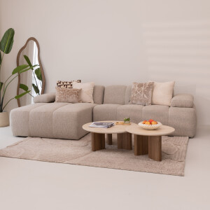 WOOOD Loungebank 'Mojo' Links, Bouclé, kleur Beige Melange