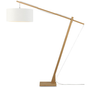 GOOD&MOJO Vloerlamp 'Montblanc' Bamboe en Eco linnen, 207cm, kleur Wit