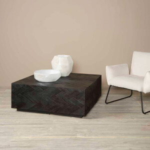 Tower Living Salontafel 'Ziano' Visgraat, 100 x 100cm, kleur zwart