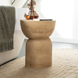 By-Boo Bijzettafel 'Cobble' Mangohout, 37 x 30cm, kleur Naturel