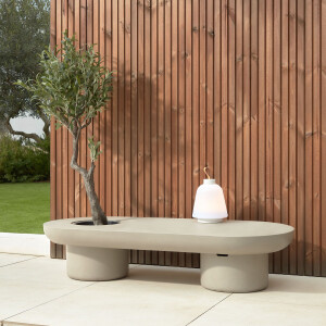 Kave Home Outdoor Salontafel 'Taimi' 140 x 60cm, kleur Grijs