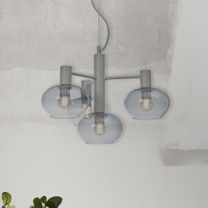 its about RoMi Hanglamp 'Bologna' 4-lamps, kleur Lichtgrijs