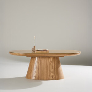 Nohr Ovale Salontafel 'Nateshia' MDF en glas, 120 x 60cm