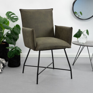 Sohome Eetkamerstoel 'Kostas' met armleuning, kleur groen