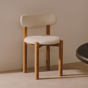 Kave Home Eetkamerstoel 'Nebai' Bouclé, kleur Wit