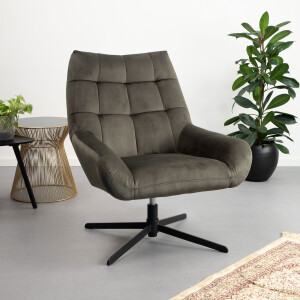 Sohome Draaifauteuil 'Nela' Velvet, kleur Dark Green