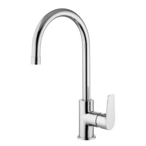Nemo Nero wastafelkraan - 37.9cm - opbouw - mengkraan - draaibaar - messing chroom LM180CR-VM