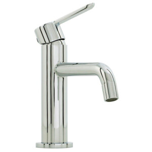 Nemo Spring Lana wastafelmengkraan eengreeps met vaste bek met automatische lediging chroom 201101C+97 8301C