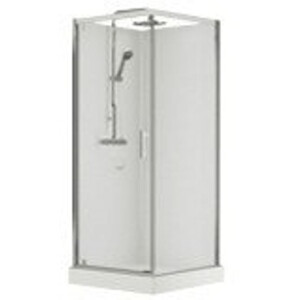 Nemo Spring Vidrio Douchecabine - 90x90cm - draaideur - vaste wand - veiligheidsglas - verstelbaar - thermostatisch VMVGF90T-1B