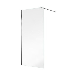 Nemo Spring Walk-In - vaste wand - 8mm helder veiligheidsglas - easyclean - omkeerbaar - anti-kalk - 80x120 - stabilisatiestang - verchroomd aluminium WR80-C/C