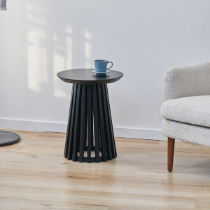 Artistiq Bijzettafel 'Nikkie' Hevea hout, 40cm, kleur Zwart