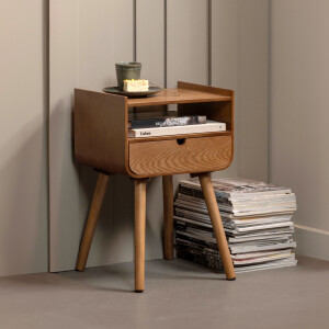 WOOOD Nachtkastje 'Nils' 36 x 30cm, kleur Naturel