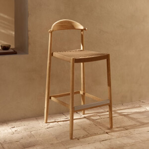 Kave Home Barkruk 'Nina' kleur Beige (zithoogte 76cm)