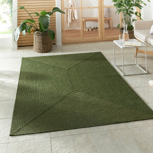 Jute Buitenkleed Braids - Groen 150x80cm - Polypropyleen - Dekbed-Discounter.nl
