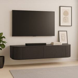 Livingfurn Hangend TV-meubel 'Novero' Eiken, 140cm, kleur Espresso