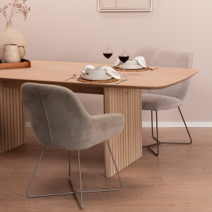 Bendt Eettafel 'Olivier' Eiken, 220 x 105cm, kleur Whitewash