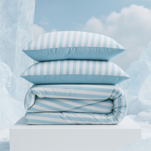 Dekbedovertrek Cool Touch Technology - Blauw Wit - Eenpersoons (140x200 Cm) - Blauw Wit Microvezel - - Zydante - Dekbed-Discounter.nl