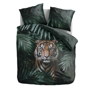 Dekbedovertrek - Jungle Tiger - Tweepersoons (200x200 Cm) - Meerkleurig Microvezel - - Zydante - Dekbed-Discounter.nl