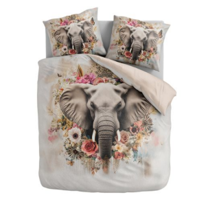 Dekbedovertrek - Tusks & Petals - Eenpersoons (140x200 Cm) - Meerkleurig Microvezel - - Zydante - Dekbed-Discounter.nl