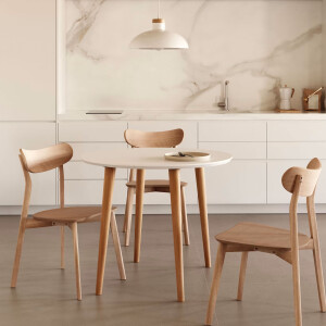 Kave Home Uitschuifbare Ronde Eettafel 'Oqui' 90 - 170 x 90cm, kleur Wit