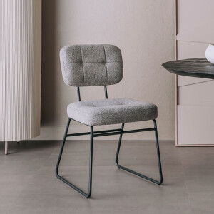Tower Living Eetkamerstoel 'Padola' Bouclé, kleur Grijs