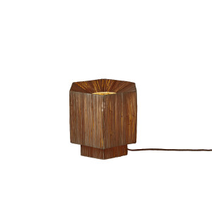 GOOD&MOJO Tafellamp 'Panama' Raffia, 26cm, kleur Bruin