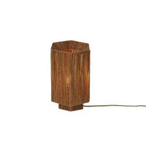 GOOD&MOJO Tafellamp 'Panama' Raffia, 36cm, kleur Bruin
