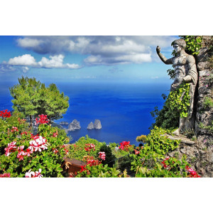 Papermoon Fotobehang Capri Island View Vliesbehang, eersteklas digitale print
