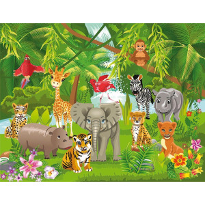 Papermoon Fotobehang Kids Jungle animals