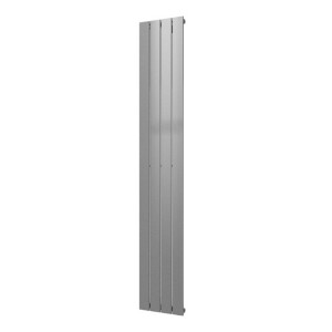 Plieger Cavallino Retto designradiator verticaal enkel middenaansluiting 1800x298mm 614W zilver metallic 7252963